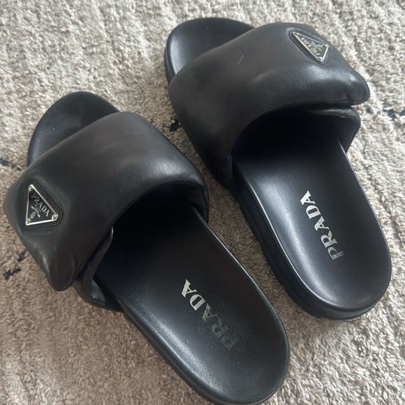 Prada Black Slide Sandals size 38.5 - Picture 3 of 6